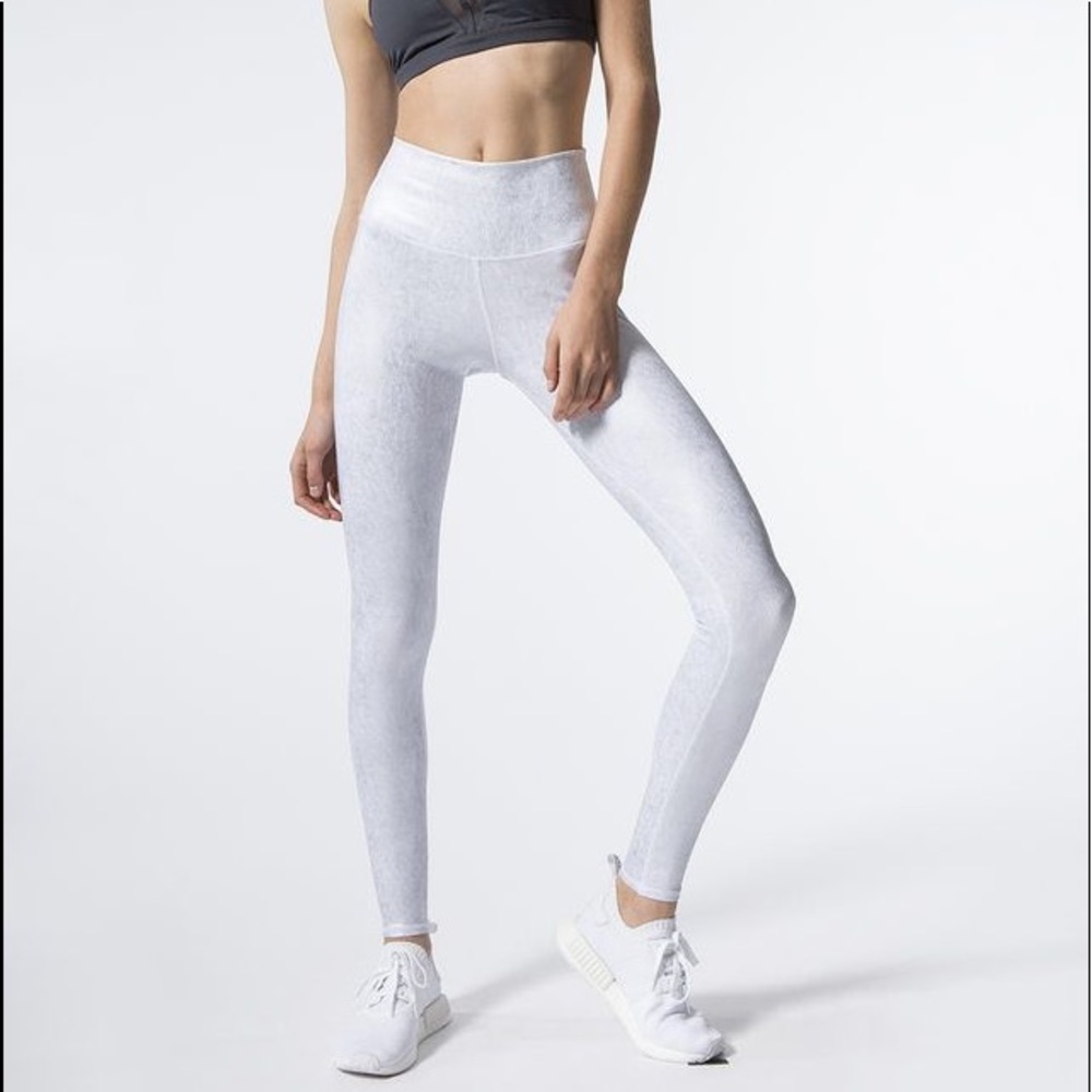 ALO Yoga High Waist Metallic Slate Leggings - White